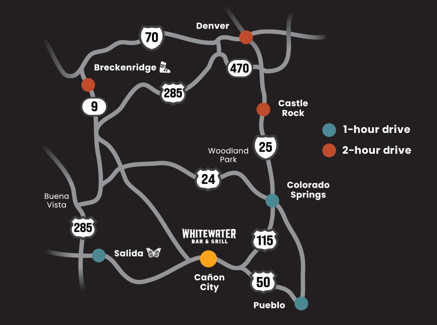 Map to Whitewater Bar & Grill